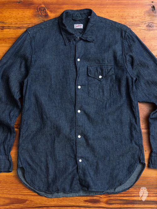 "Ted" Denim Shirt in Washed Indigo