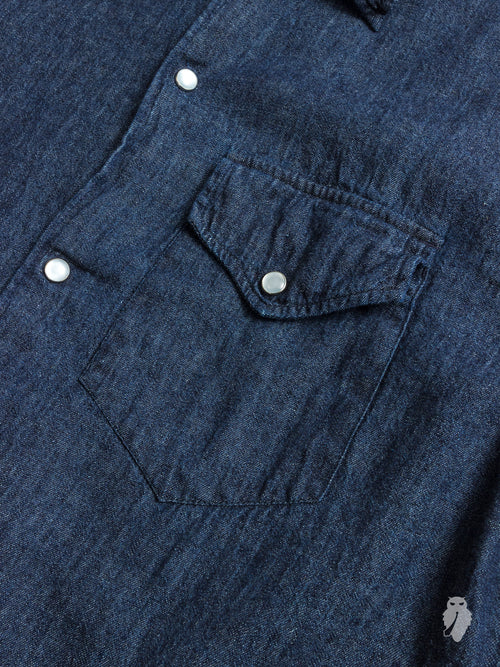 "Ted" Denim Shirt in Washed Indigo
