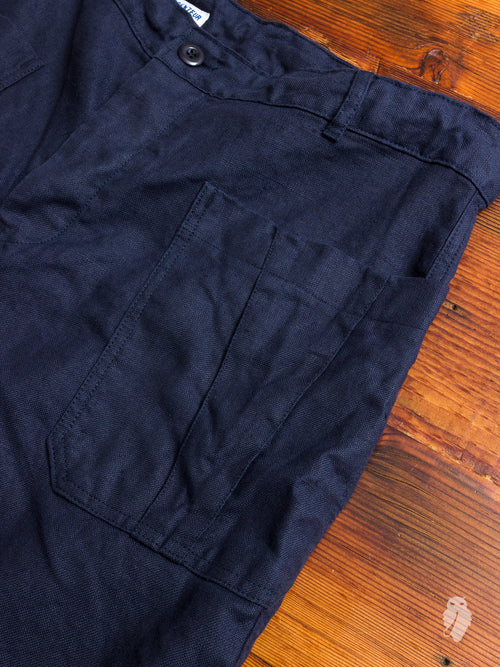 Linen Work Shorts in Navy