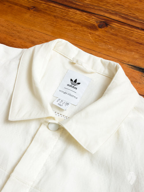 Linen Coaches Jacket in Off White