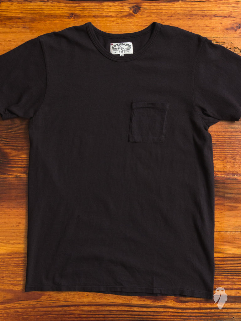 Tube Knit Pocket T-Shirt in Black