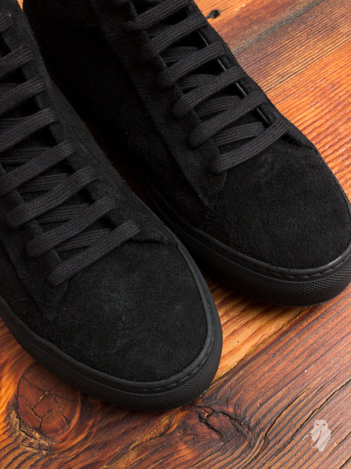 Court Hi-Top Sneaker in Black Suede