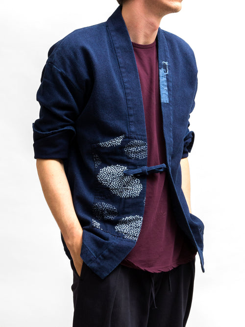 Haori Sashiko Shirt in Indigo Kofu Remake