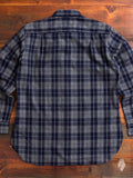 "Ted" Shaggy Flannel Shirt in Navy