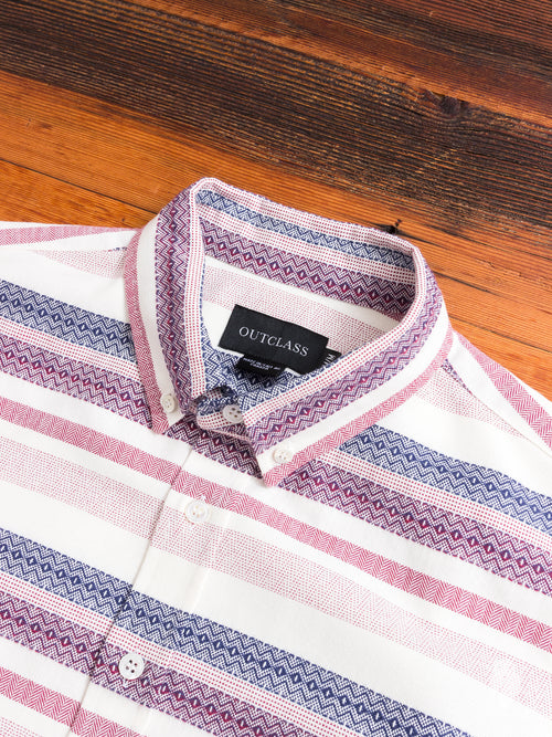 Barre Stripe Button-Down Shirt in White