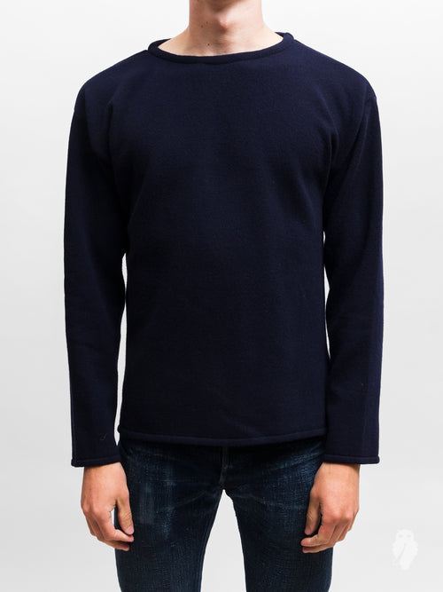 "Mariniere" Lambswool Sweater in Navy