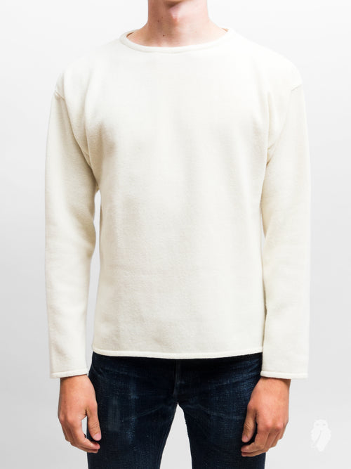 "Mariniere" Lambswool Sweater in Off White