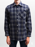 "Ted" Shaggy Flannel Shirt in Navy