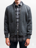 "Roscoff" Shawl Zip Sweater in Grey