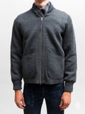 "Roscoff" Shawl Zip Sweater in Grey