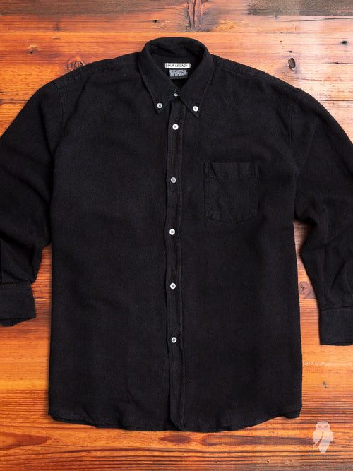 Borrowed Shirt in Washed Black Heavy Noil