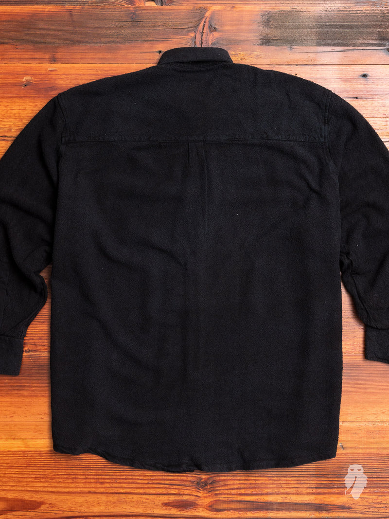 Borrowed Shirt in Washed Black Heavy Noil
