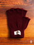 Fingerless Wool Gloves in Maroon