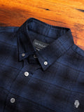 Shadow Plaid Brushed Flannel in Navy