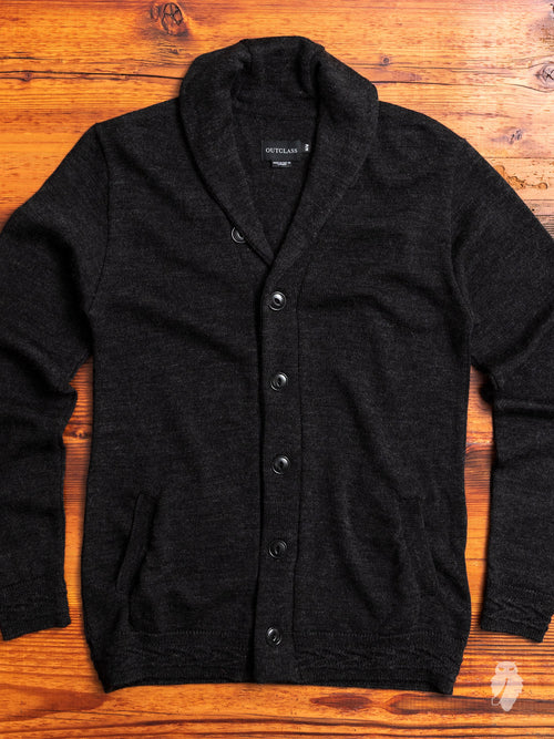 Shawl Collar Cardigan in Charcoal