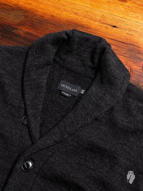 Shawl Collar Cardigan in Charcoal