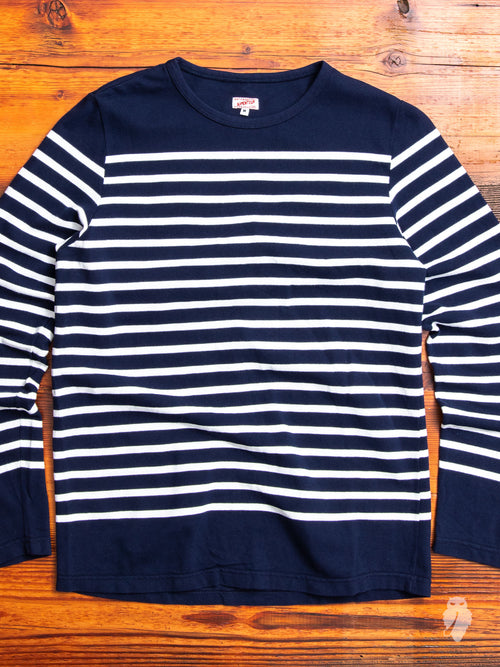 Rachel Loomed Long Sleeve T-Shirt in Navy