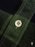 05-187 Herringbone Flannel Shirt in Green