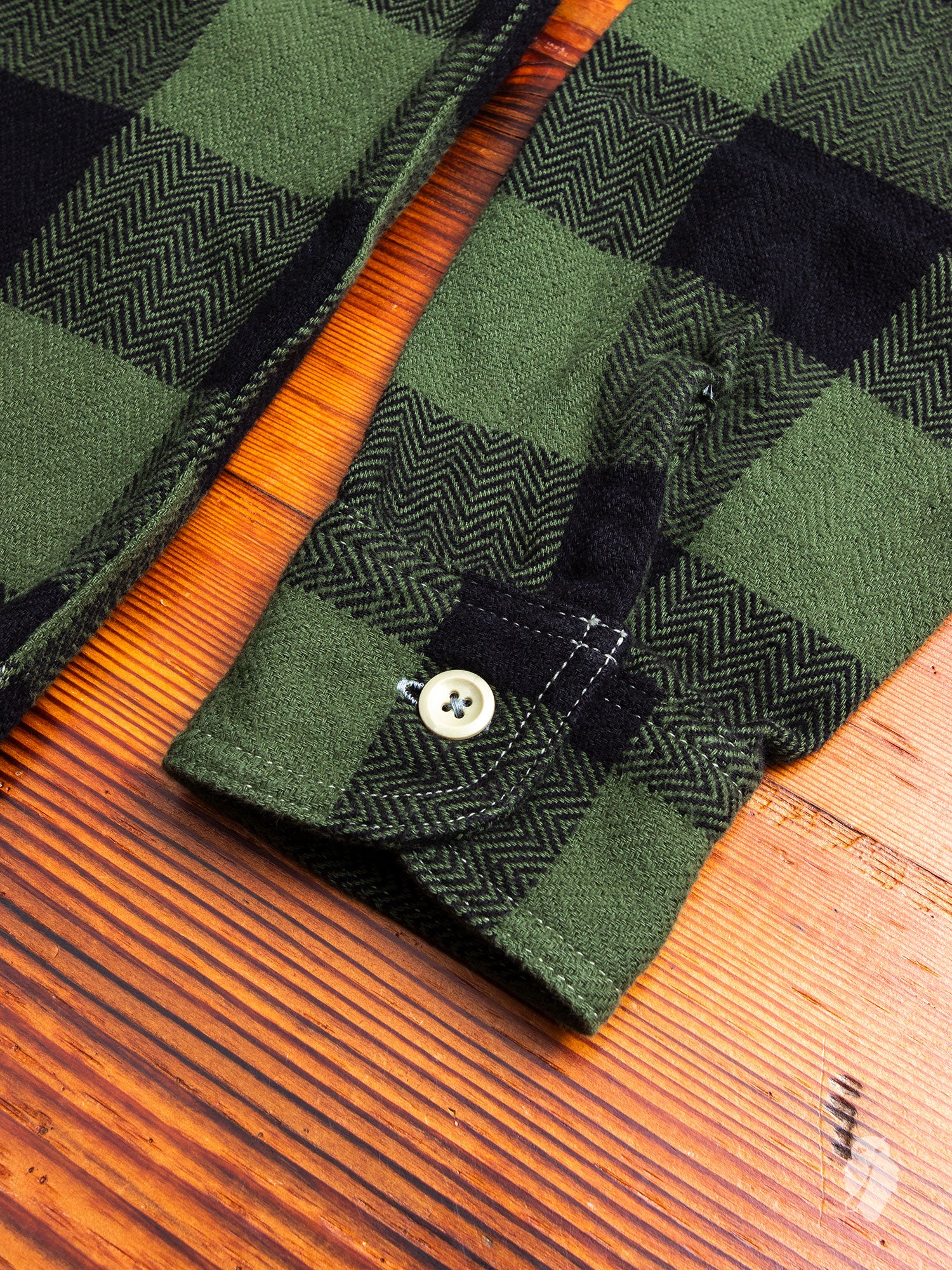 05-187 Herringbone Flannel Shirt in Green – Blue Owl Workshop