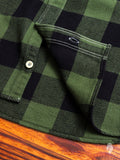 05-187 Herringbone Flannel Shirt in Green