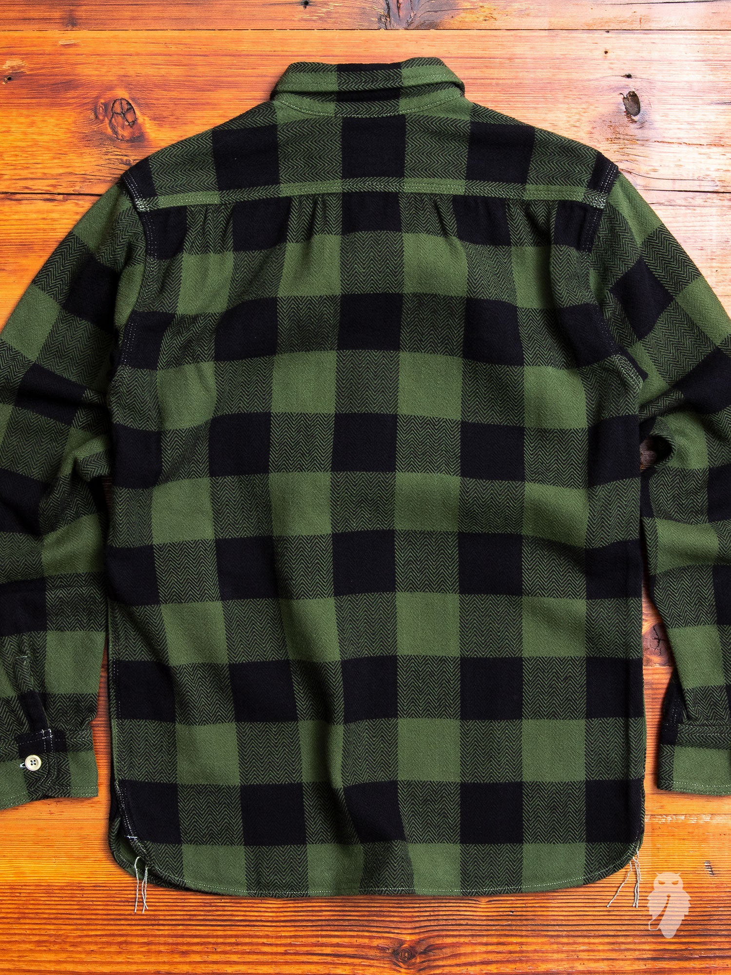 05-187 Herringbone Flannel Shirt in Green – Blue Owl Workshop