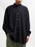 Borrowed Shirt in Washed Black Heavy Noil