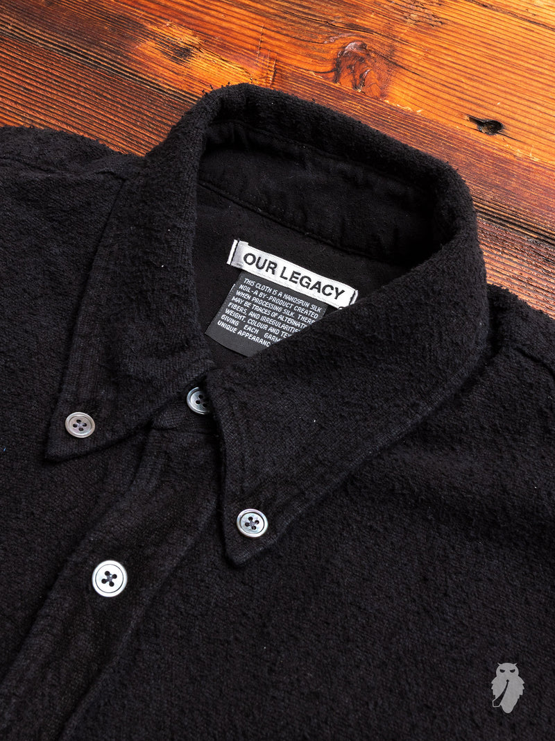 Borrowed Shirt in Washed Black Heavy Noil
