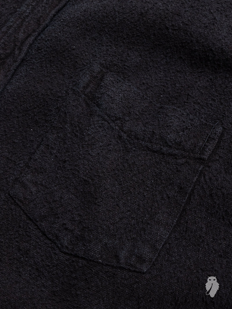 Borrowed Shirt in Washed Black Heavy Noil