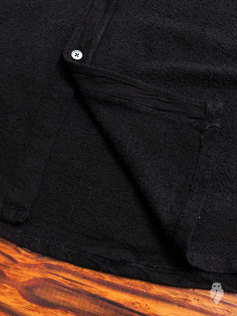 Borrowed Shirt in Washed Black Heavy Noil