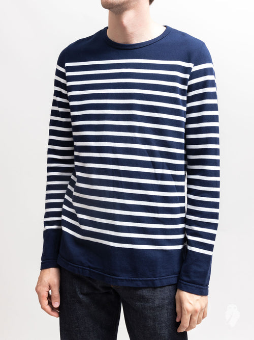 Rachel Loomed Long Sleeve T-Shirt in Navy