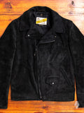 "3sixteen x Schott NYC" Perfecto Leather Jacket in Black Rough-Out
