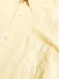 1950s Button Down Shirt in Fade Yellow Linen