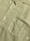 1950s Button Down Shirt in Olive Linen