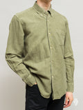 1950s Button Down Shirt in Olive Linen
