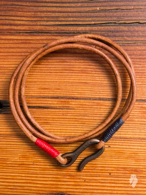 Leather Triple Wrap Bracelet in Washed Tan