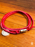 Suede Multi Wrap Bracelet in Red