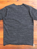 Raw Hem Kasuri T-Shirt in Charcoal
