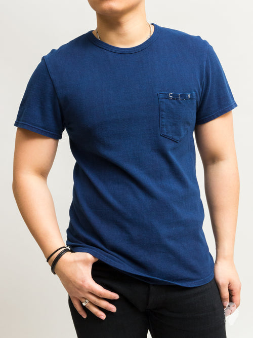 S.L.V. Hand-Stitch T-Shirt in Indigo
