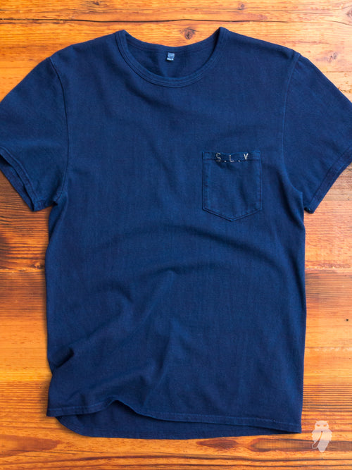 S.L.V. Hand-Stitch T-Shirt in Indigo