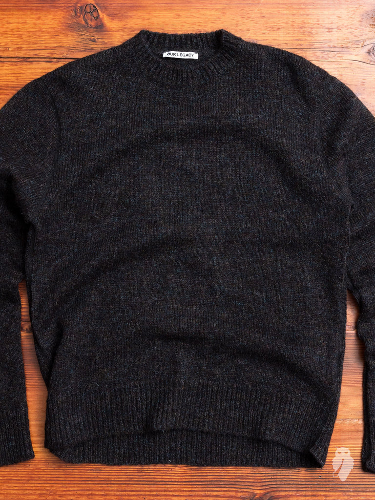Base Roundneck Sweater in Black Tweed