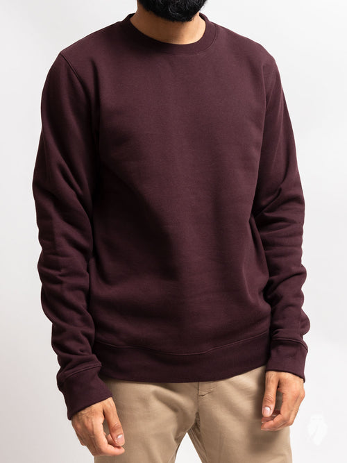 Vagn Crewneck Sweater in Eggplant Brown
