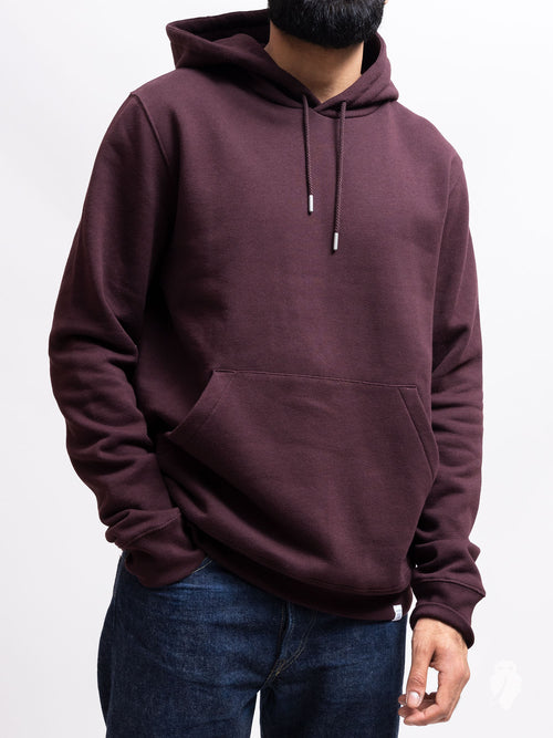 Vagn Pullover Hoodie in Eggplant Brown