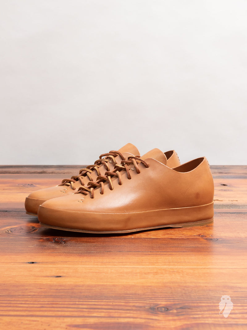 Feit Hand Sewn Low-Top Sneaker in Tan Blue Owl – Blue Owl Workshop