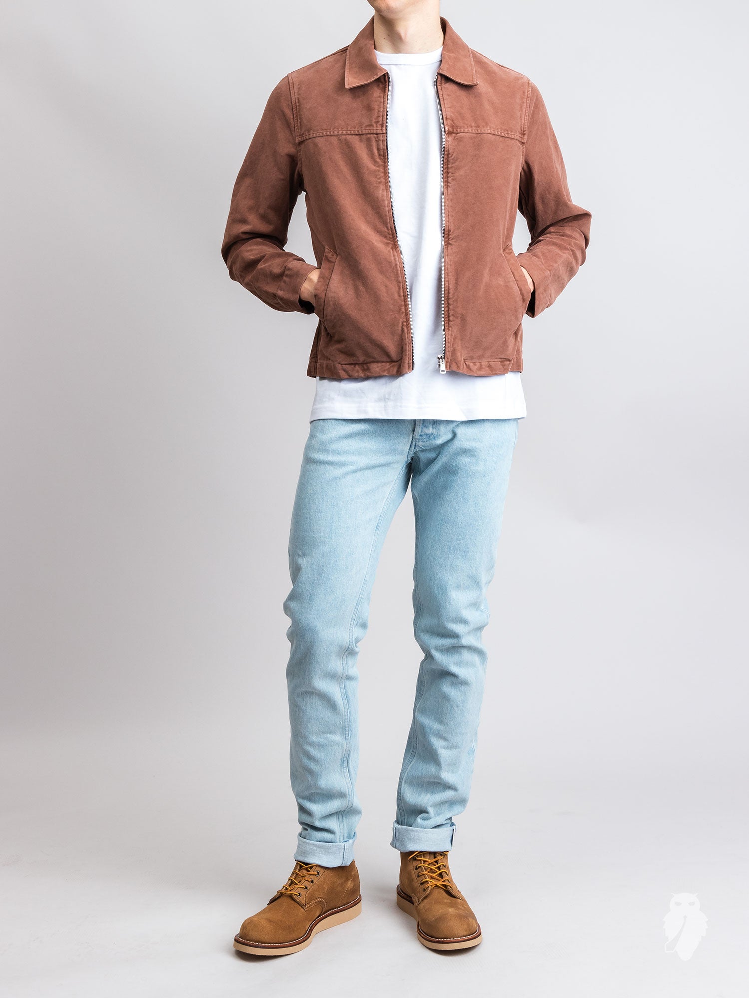 Drip Yoke Blouson in Pink Bleach Vintage Moleskin – Blue Owl Workshop