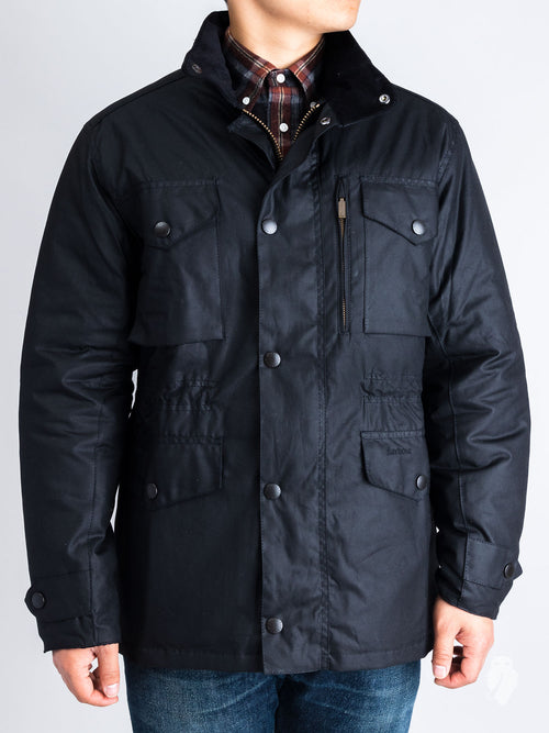 "Sapper" Wax Jacket in Black
