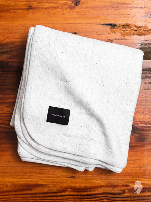Cabin Fleece Blanket in Melange White