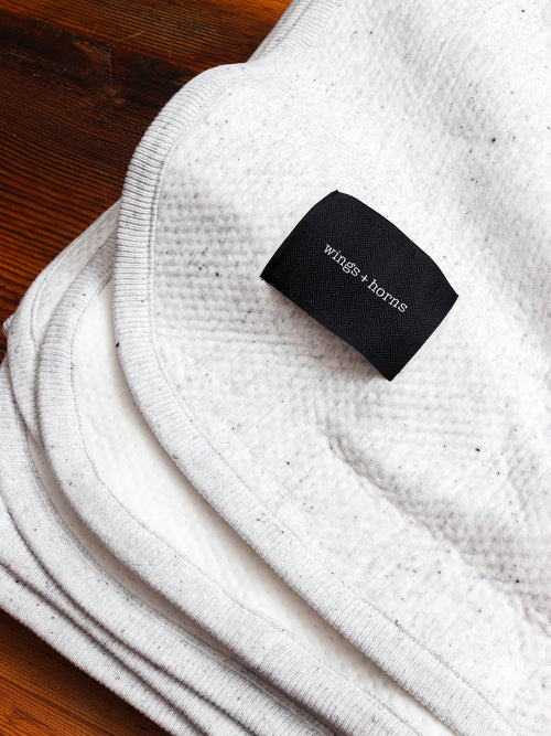 Cabin Fleece Blanket in Melange White