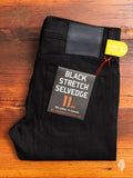 UB444 Black Stretch Selvedge Denim - Tight Fit