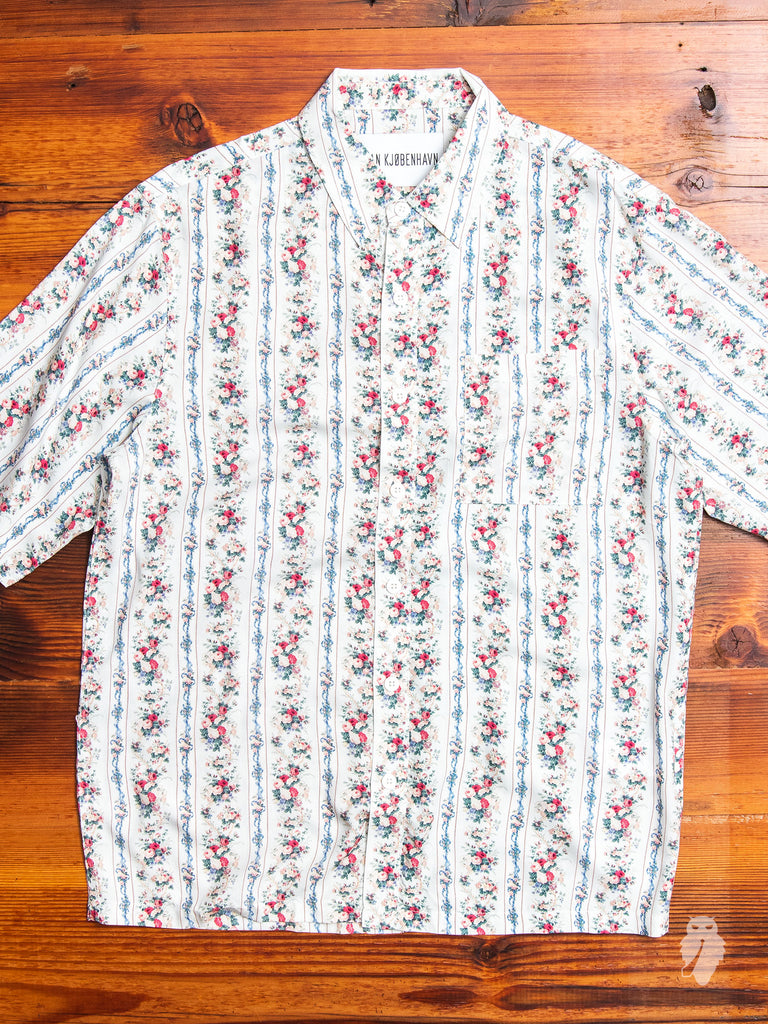 Floral Button-Up Shirt in Vintage White