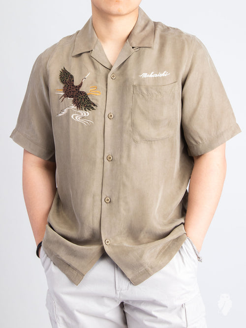 Crane Summer Shirt in Maha Olive